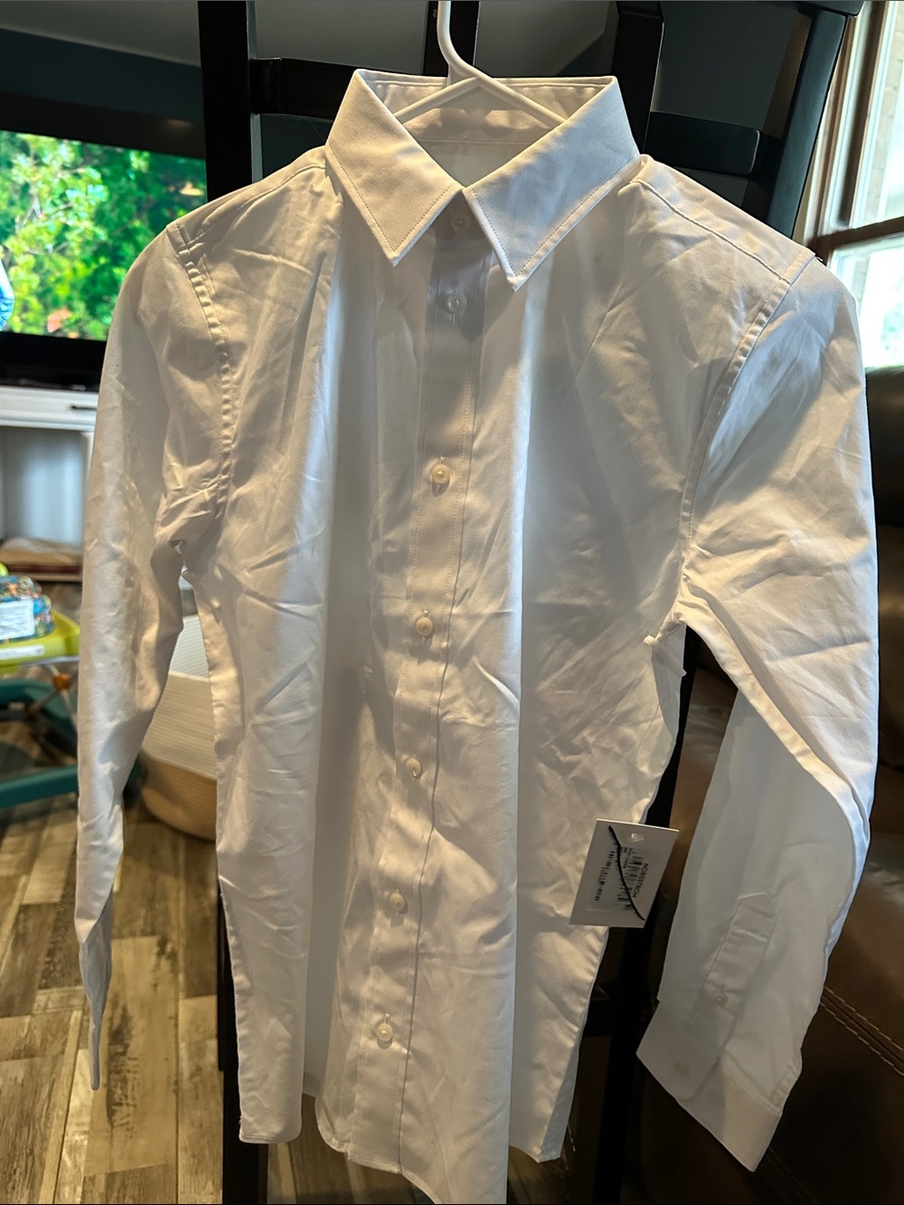 Nordstrom Men's White Long-Sleeve Dress Shirt with Point Collar